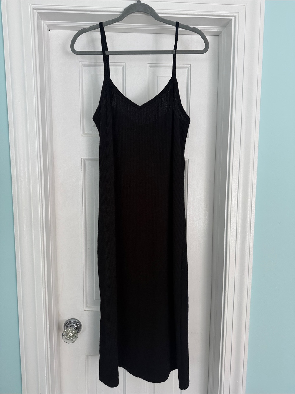 Classic Black Slip Dress with Spaghetti Straps